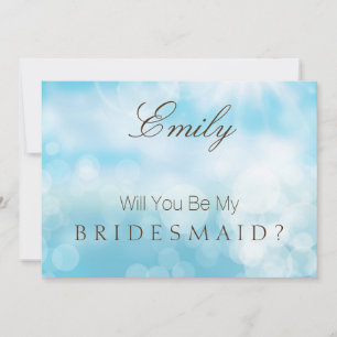 Werden Sie mein Bridesmaid Gold Blue Glitzer sein? Einladung