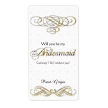 Werden Sie mein Bridesmaid Gold Glitzer Wein sein?