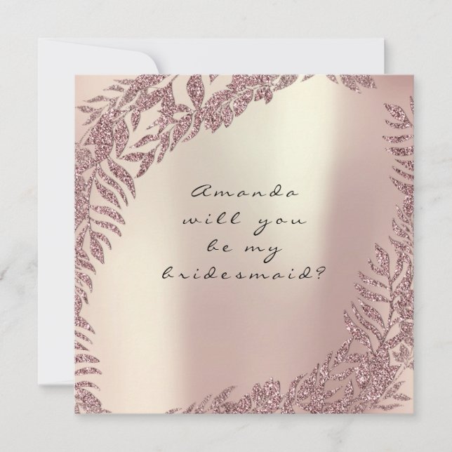 Werden Sie mein Bridesmaid-Goldkranz der ersten Ro Einladung (Vorderseite)