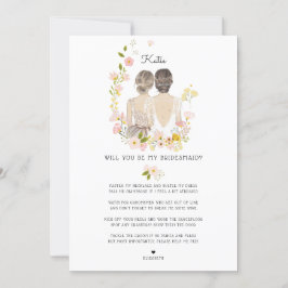 Werden Sie mein Bridesmaid/mein Vorschlag zur Trau Einladung