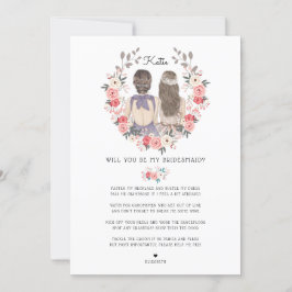 Werden Sie mein Bridesmaid/mein Vorschlag zur Trau Einladung