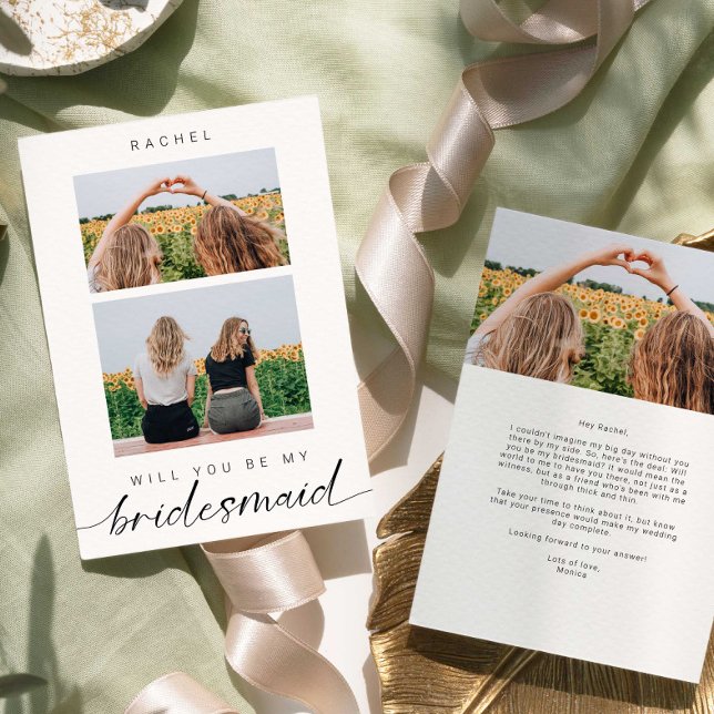 Werden Sie mein Bridesmaid Minimalistisch 2 Foto? Einladung (Von Creator hochgeladen)
