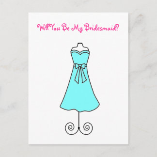 Werden Sie mein Bridesmaid-Postkartenkleid sein? Einladungspostkarte