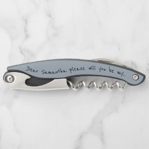 Werden Sie mein Bridesmaid-Vorschlag Dusty Blue se Kellnermesser