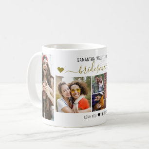 Werden Sie mein Bridesmaid-Vorschlag FotoCollage  Kaffeetasse