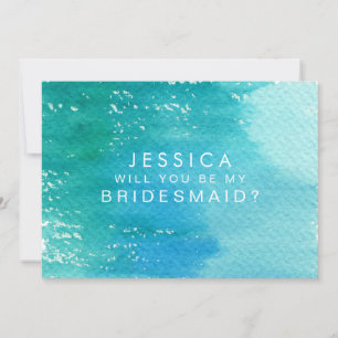 Werden Sie mein Bridesmaid-Watercolor-Wash Einladung