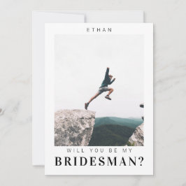 Werden Sie mein Bridesman Minimalistisch Foto Mode Einladung