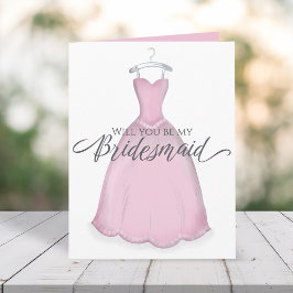 Werden Sie mein einfaches Vintages Kleid für Bride Karte