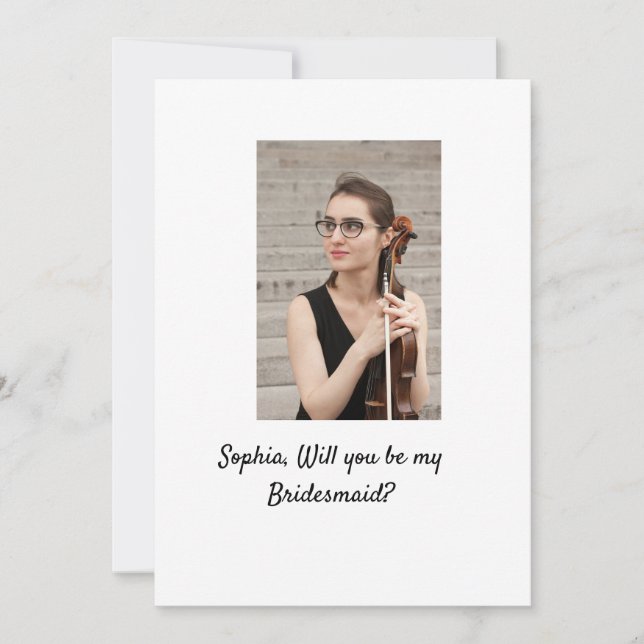 Werden Sie mein Foto Bridesmaid elegante moderne Einladung (Vorderseite)