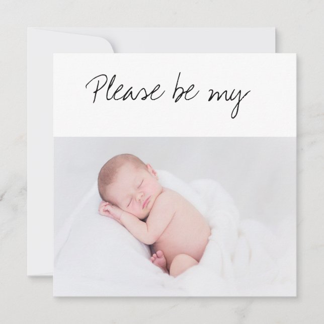 Werden Sie mein Foto für das Baby My God Parent se Karte (Vorderseite)