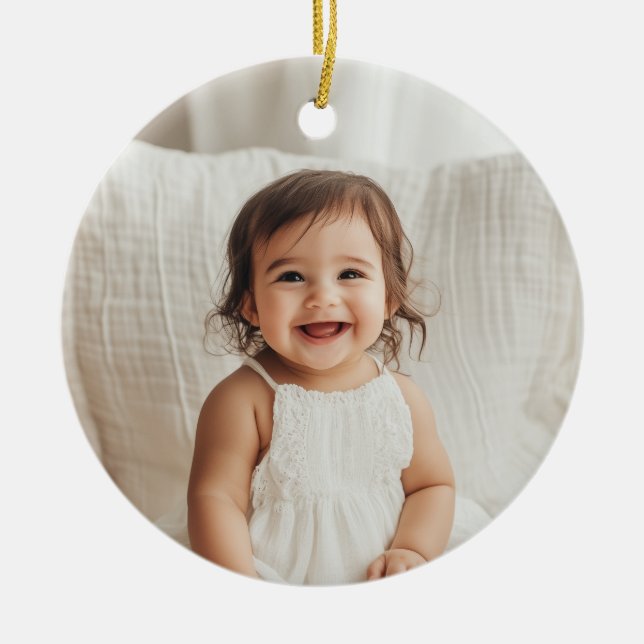 Werden Sie mein Foto sein? Keramik Ornament (Vorne)