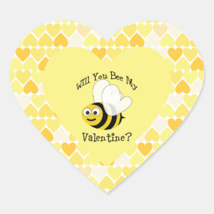 Werden Sie mein gelbes Valentinherz sein? Herz-Aufkleber