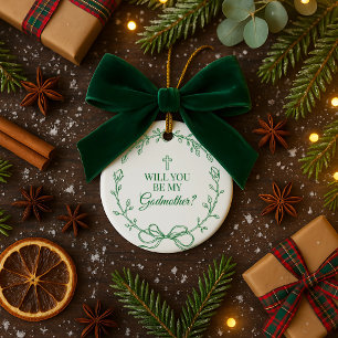 Werden Sie mein Godmütterlicher Vorschlag sein? Keramik Ornament
