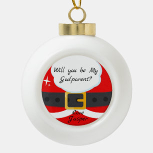 Werden Sie mein gotteliebter Weihnachtsmann sein? Keramik Kugel-Ornament