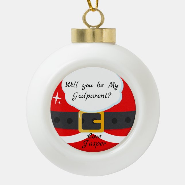 Werden Sie mein gotteliebter Weihnachtsmann sein? Keramik Kugel-Ornament (Vorderseite)