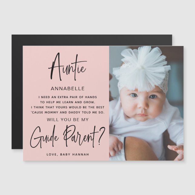 Werden Sie mein Leitfaden Eltern-Foto? Magnetkarte (Vorne/Hinten)