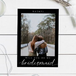 Werden Sie mein Minimalistisches Foto in Bridesmai Einladung