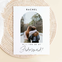 Werden Sie mein Minimalistisches Foto von Bridesma Postkarte