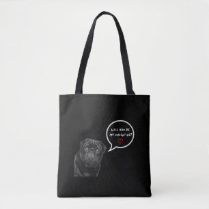 Werden Sie mein Niedlicher, schwarzer Mops-Hund se Tasche