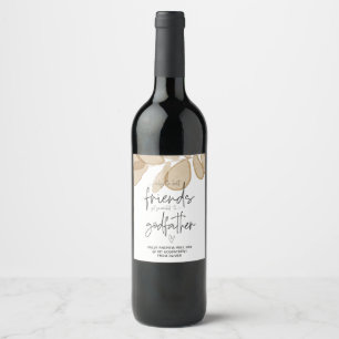 Werden Sie mein Pate New Baby Ankündigung gewinnen Weinetikett