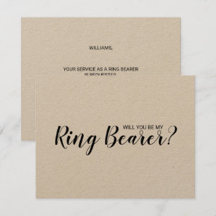 Werden Sie mein Ringträger sein? Rustikales Kraftp Einladung