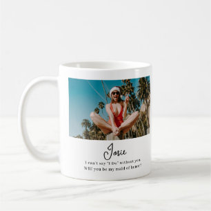Werden Sie mein schick-bridmaid-minimales Foto sei Kaffeetasse