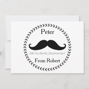 Werden Sie mein Trauzeuge Black Mustache Einladung