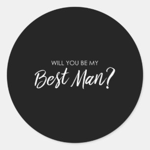Werden Sie mein Trauzeuge Heiratsbachelor sein? Runder Aufkleber