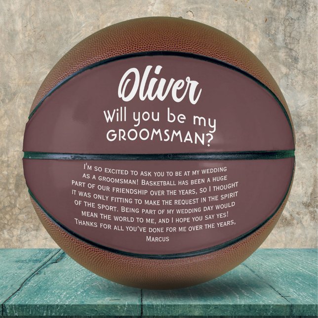 Werden Sie mein Trauzeuge Individuelle Name und Te Basketball (Von Creator hochgeladen)