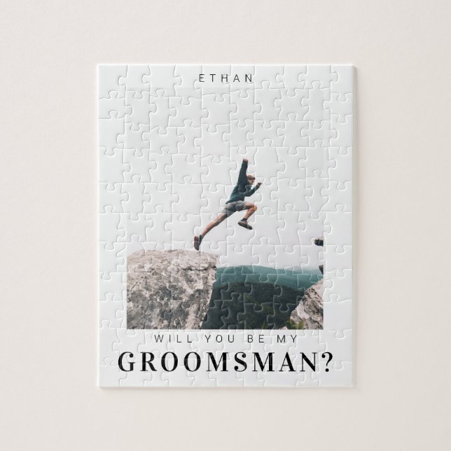 Werden Sie mein Trauzeuge Minimalistisches Foto Mo (Vertikal)