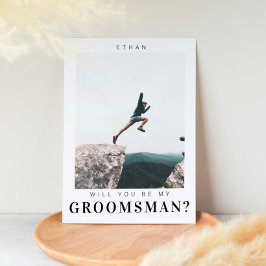 Werden Sie mein Trauzeuge Minimalistisches Foto Mo Einladung