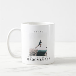 Werden Sie mein Trauzeuge Minimalistisches Foto Mo Kaffeetasse
