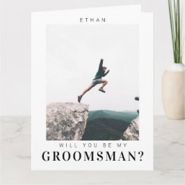 Werden Sie mein Trauzeuge Minimalistisches Foto Mo Karte