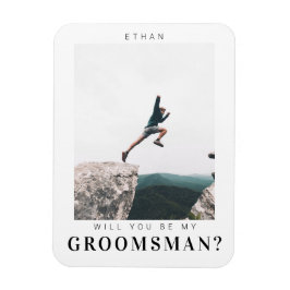 Werden Sie mein Trauzeuge Minimalistisches Foto Mo Magnet