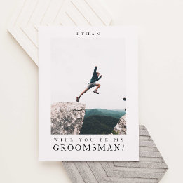 Werden Sie mein Trauzeuge Minimalistisches Foto Mo Postkarte