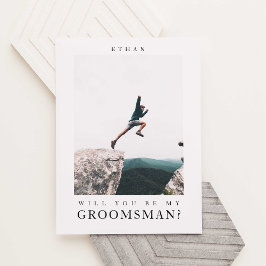 Werden Sie mein Trauzeuge Minimalistisches Foto Mo Postkarte