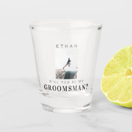 Werden Sie mein Trauzeuge Minimalistisches Foto Mo Schnapsglas