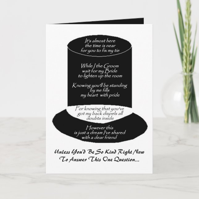 "Werden Sie mein Trauzeuge sein?" Einladung (Vorderseite)