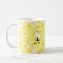 Werden Sie mein Valentin sein? Gelbe Herzen Kaffeetasse