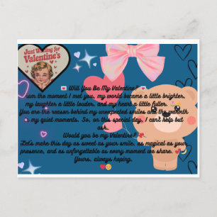 Werden Sie mein Valentin sein? Postkarte