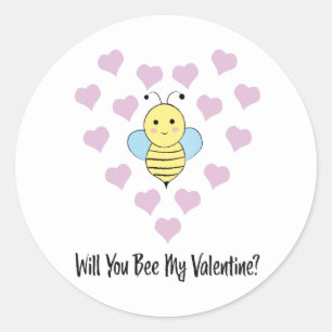 Werden Sie mein Valentin sein? Runder Aufkleber