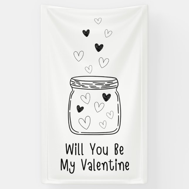 Werden Sie mein Valentinbanner sein? Banner (Vertikal)