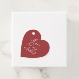 Werden Sie mein Valentine Red Heart Geschenk sein? Geschenkanhänger