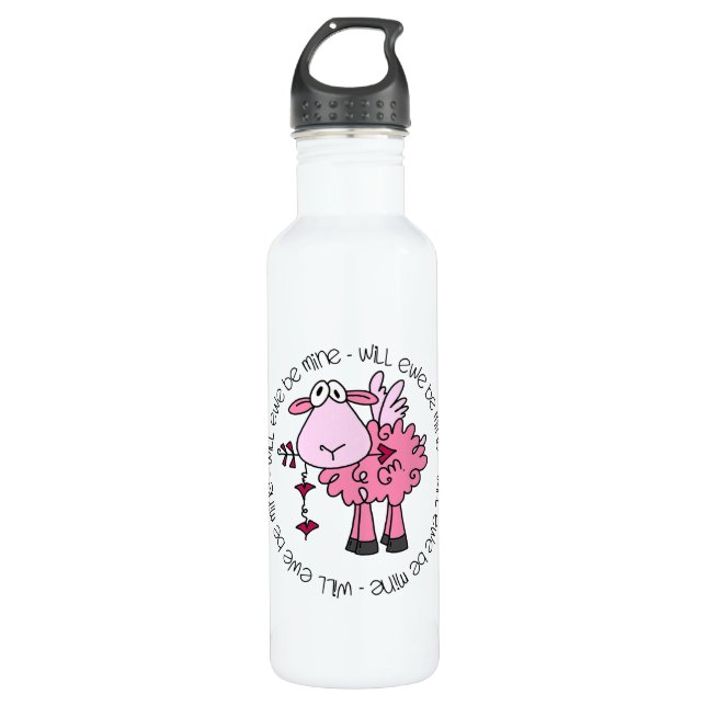 Werden Sie mein Valentine sein? Edelstahlflasche (Vorderseite)