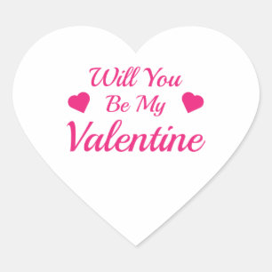 Werden Sie mein Valentiner Herzaufkleber sein? Herz-Aufkleber