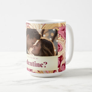 Werden Sie mein Valentinin Romantisches Foto Valen Kaffeetasse