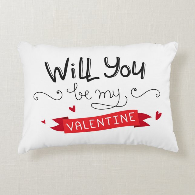 Werden Sie mein Valentinin sein? Dekokissen (Vorderseite)