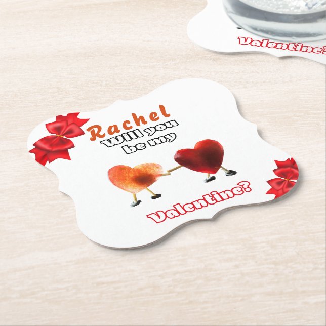 Werden Sie mein Valentinin sein? Untersetzer (angewinkelt)