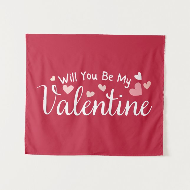 Werden Sie mein Valentinin sein? Wandteppich (Vorderseite (Horizontal))