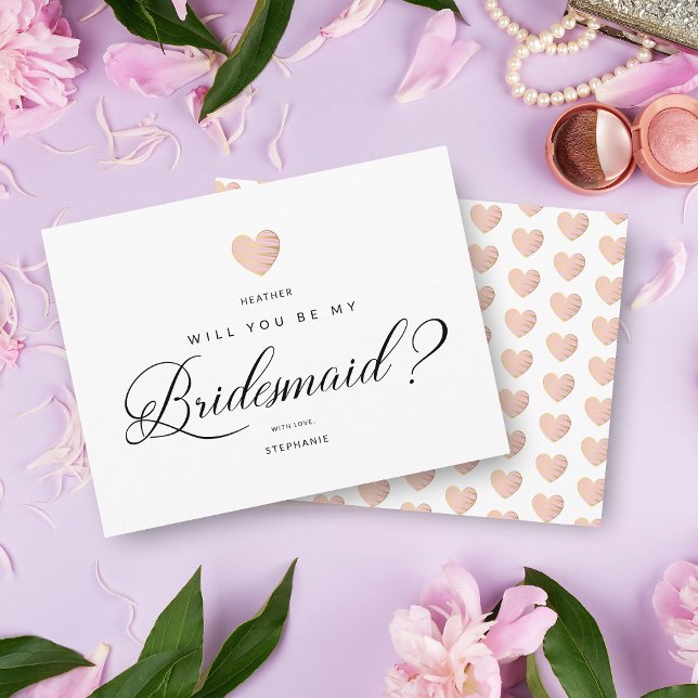 Werden Sie mein Vorschlag für ein rosa Bridesmaid- Postkarte (Von Creator hochgeladen)